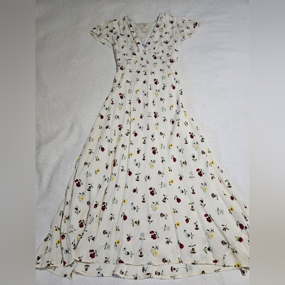 Gap x Doen Floral Midi Dress with Cap Sleeves size XL - Picture 11 of 11